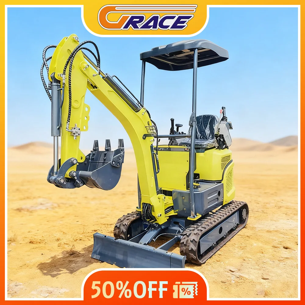 

China Smallest Mini Diesel Mini Excavator 0.8 Ton 1 Ton 1.2 Ton 1.5 Ton Garden Crawler Mini Excavator 1 Ton