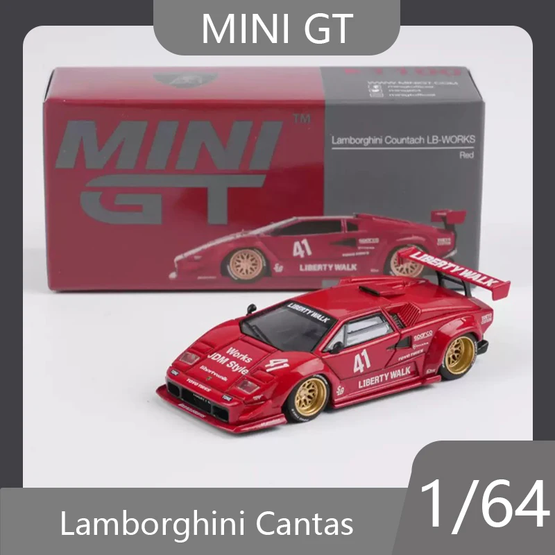 

MINIGT 1:64 Модифицированная модель автомобиля Kantash Countach с широким кузовом из сплава, золотые колеса, игрушка для коллекционеров