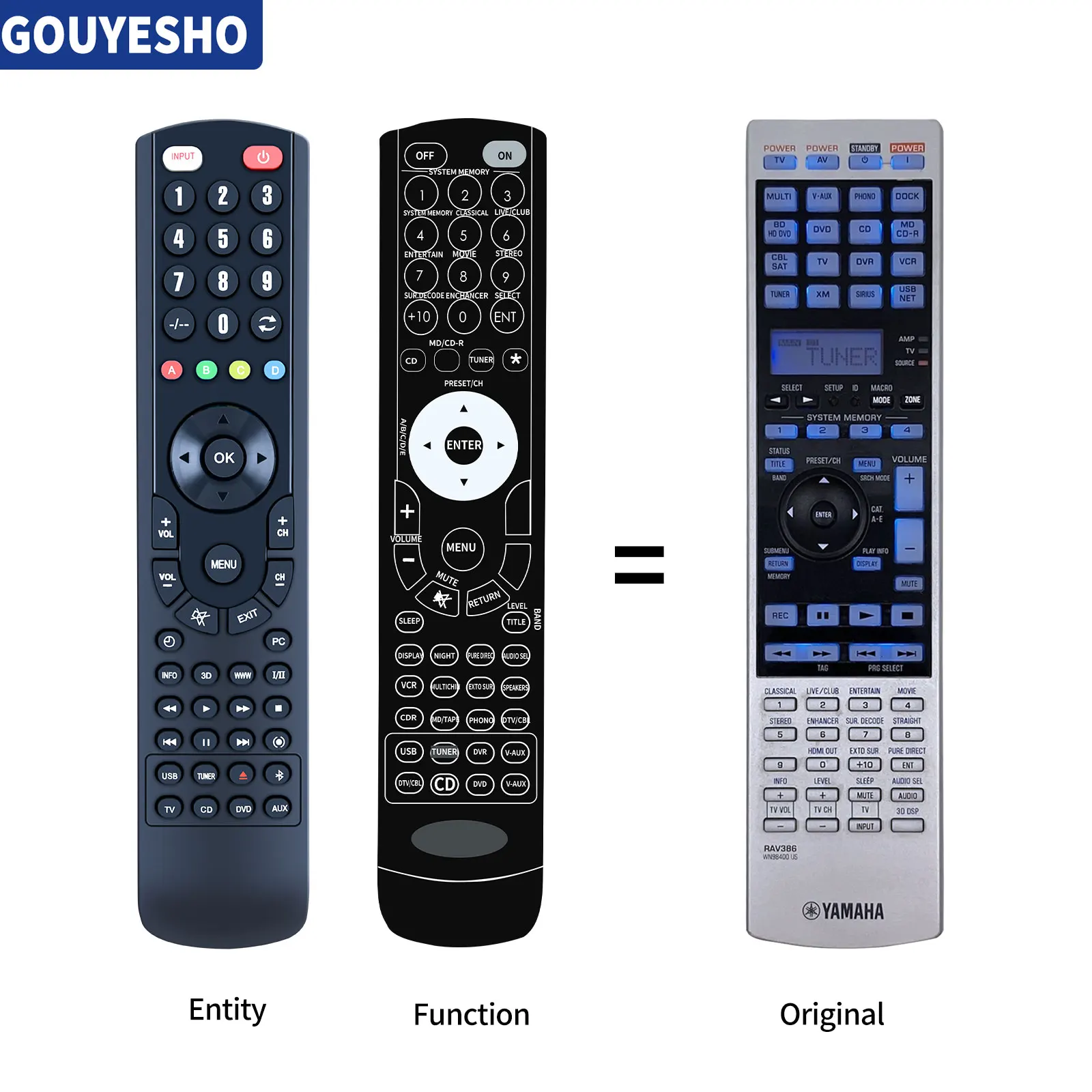 RAV386 tary 98400 US Remplacement Télécommande Pour Yamaha AV Récepteur RX-V3900 RX-V3800