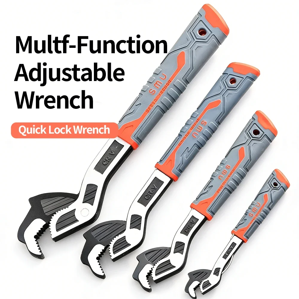 

Universal CR-V Plumber Wrench 6-12 Inch Fast Adjustable Self-Locking Multi Tool for Bathroom Maintenance