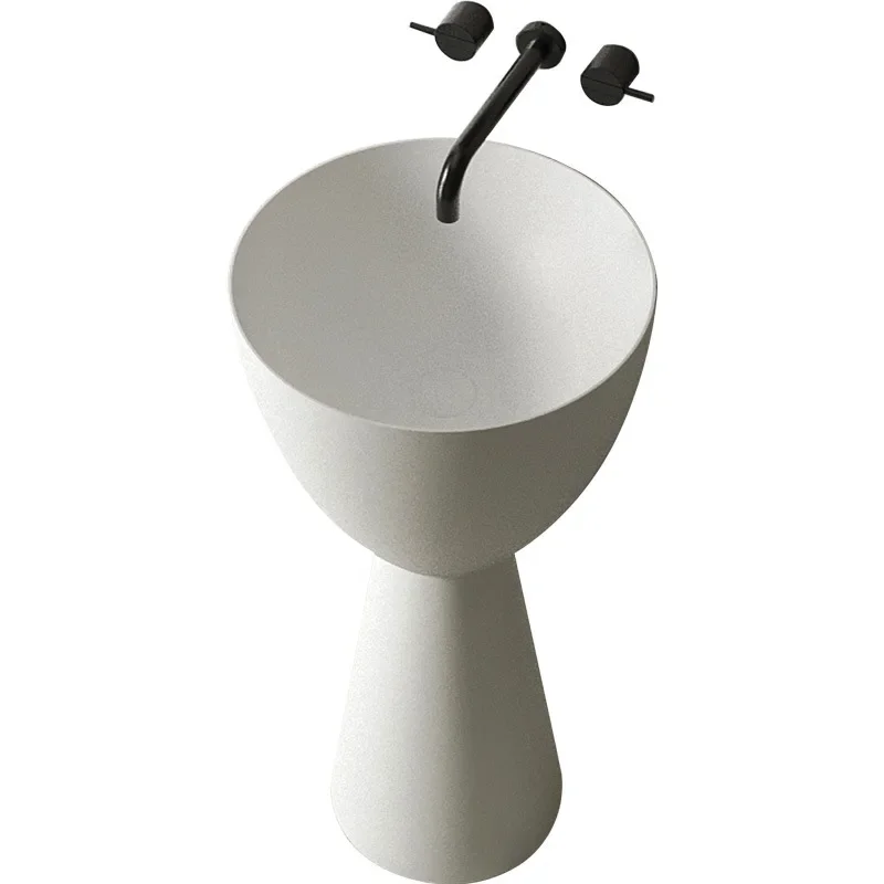 cylindrical artificial stone wash basin column basin floor-to-ceiling small apartment column basin