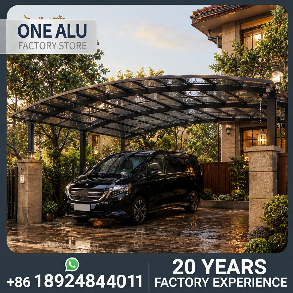 

OneAlu ParkScape Carport: Refined Shade Solution for Landscaped Garden Carport Areas with Precision Aluminum Structure