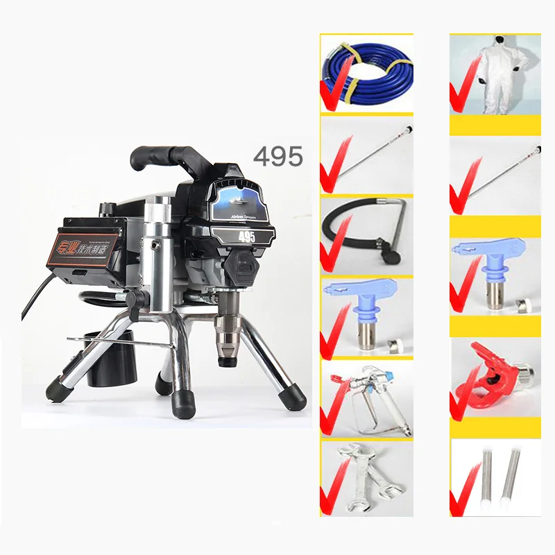 450 395 495 Professional High-Pressure Airless Spraying Machine Emulsion Lacquer Coating Paint Wall Sprayer Painting Tools