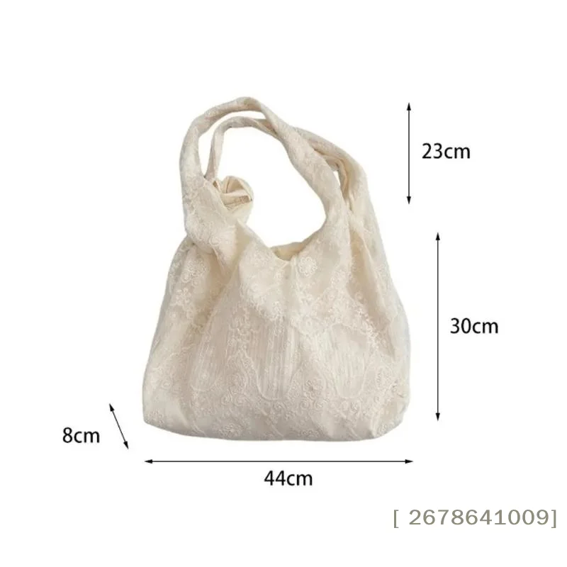 ⚑Handmade Embroidered Lace Op Bag European Organza Handbag Retro New Chinese Sle Cotton Cloth Bag Tote Bag For Casual Use view 6