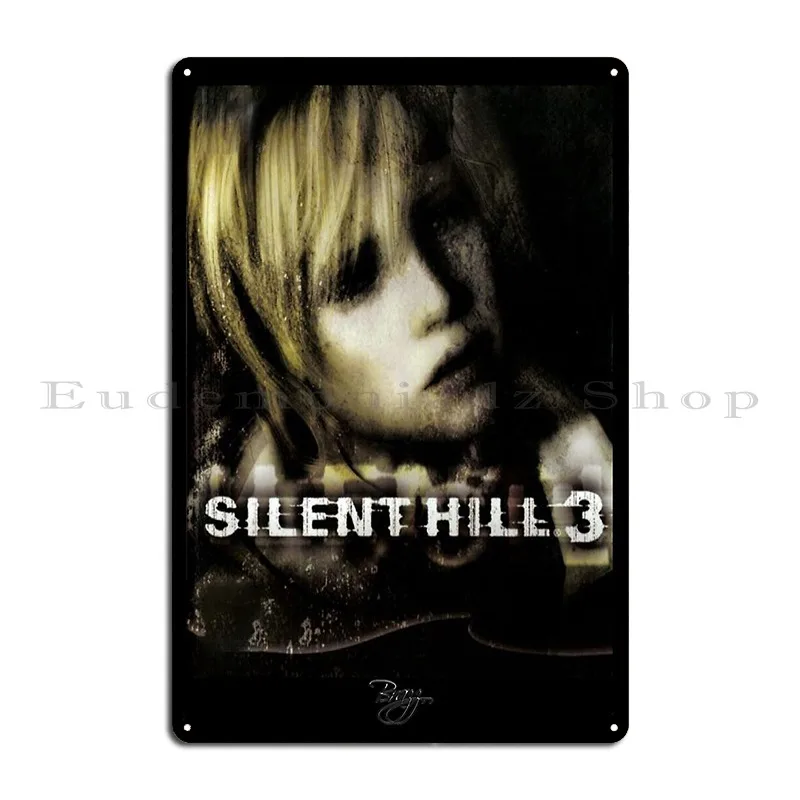 Silent Hill 3 Eu Ps2 Original Box Art No Neon Metal Plaque Retro Cinema Designing Wall Decor Cinema Tin Sign Poster