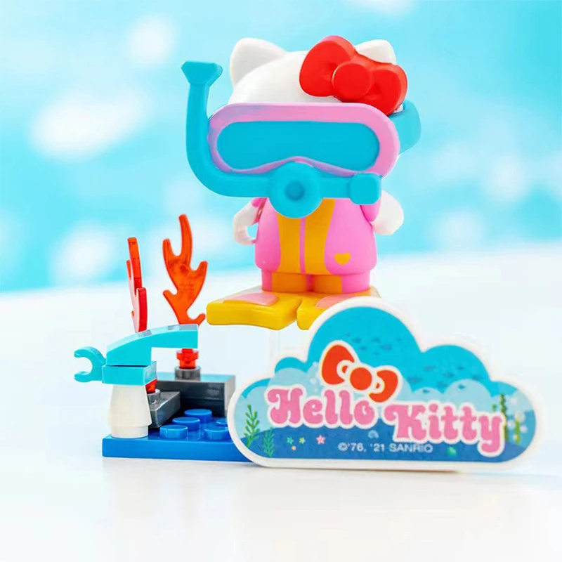 Profesjonalna figurka Hello Kitty z głową kota, do samodzielnego montażu, ręcznie robiona lalka z kreskówki, zabawka dla dzieci, prezent urodzinowy.