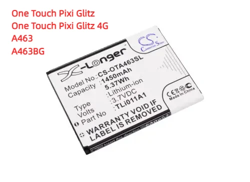 

Battery for Alcatel A463,A463BG,One Touch A463,One Touch Pixi Glitz,TLi011A1