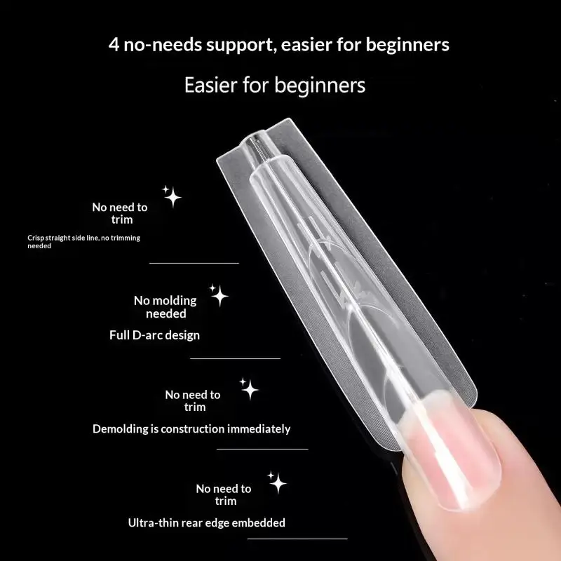 140/280個入り サンドイッチデュアルネイルフォーム エクステンション-デュアルフォーム 上下型 ロングスクエアアーモンドネイルアートフォーム マニキュアツール