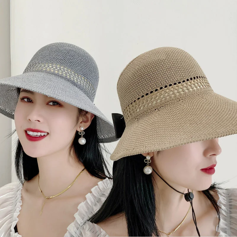 Sun Hat Women's empty top hat roll sun hat Big Brim Sun Hat summer cool hat fashion leisure foldable