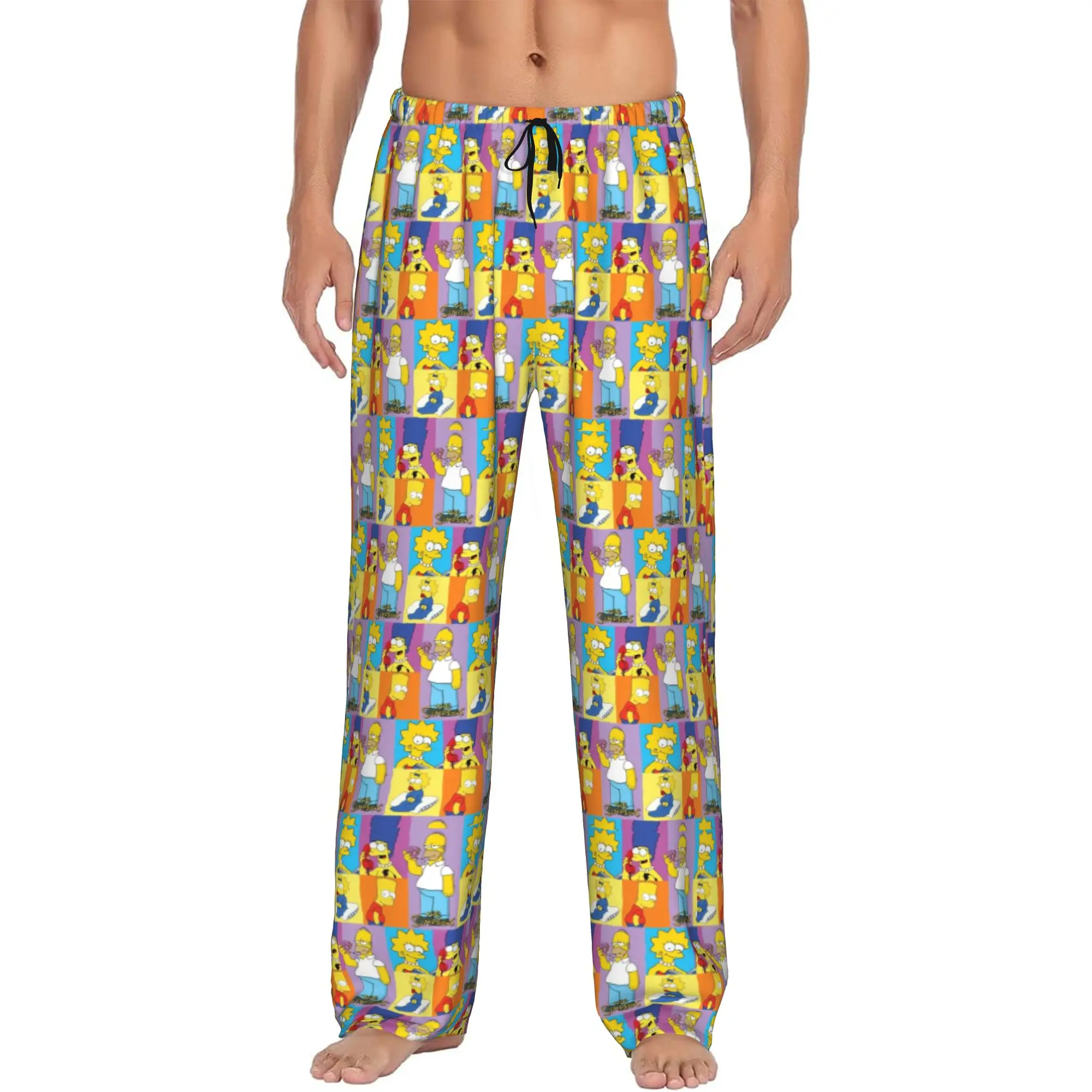 

Custom Printed Men S-Simpsons Pajama Pants Sleepwear Sleep Lounge Bottoms with Pockets
