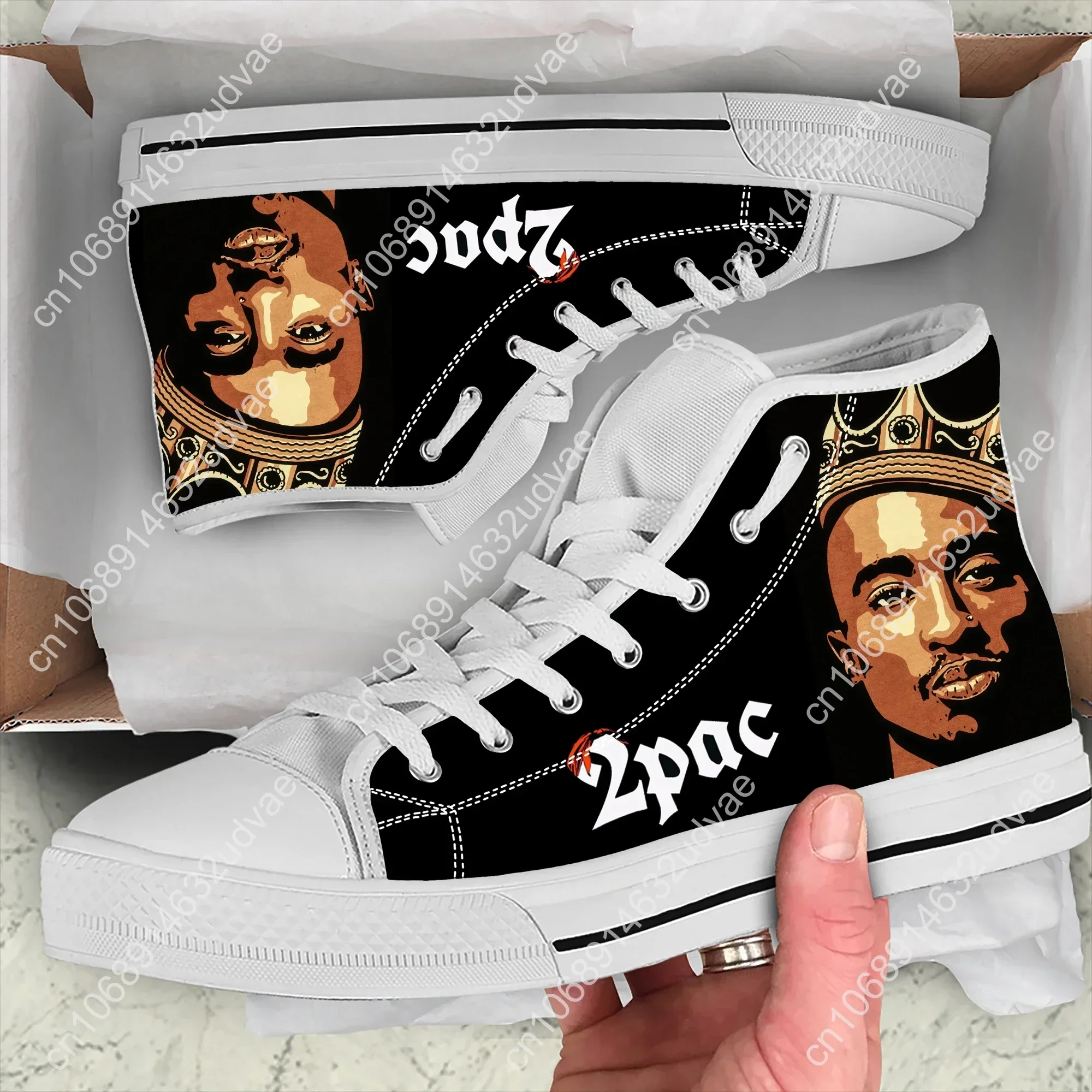 Hot Summer Rap 2pac Tupac All Eyez on Me Arrive Fashion Lightweight High Top Classic Canvas Shoes Men Women Sneakers Board Shoe