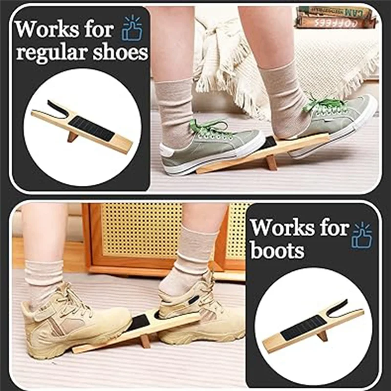 

ABKP-Boot Puller Boot Jack Wooden Boot Remover No Bending Stable Tools Boot Remover For Effortless Boot Pulling, Boot Hooks