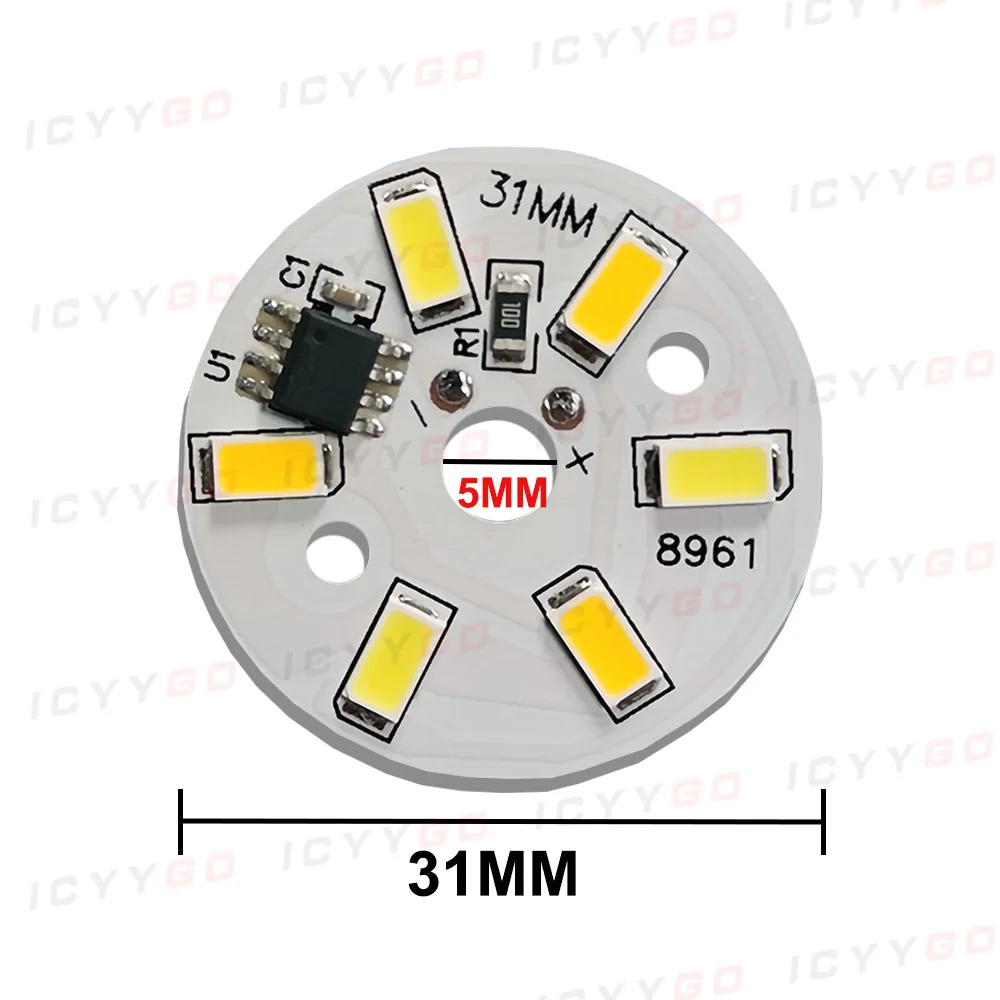 5V Lamp Board Low Voltage Driver-Free LDE Light Source 31MM White Warm Neutral Three-Color Dimmable Lamp Board