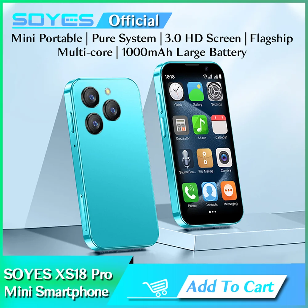 SOYES XS18 프로 미니 스마트폰, 2GB RAM, 16GB ROM, 안드로이드 9.0, 얼굴 인식, 듀얼 SIM 대기, 3G 네트워크, 3.0 인치 소형 전화