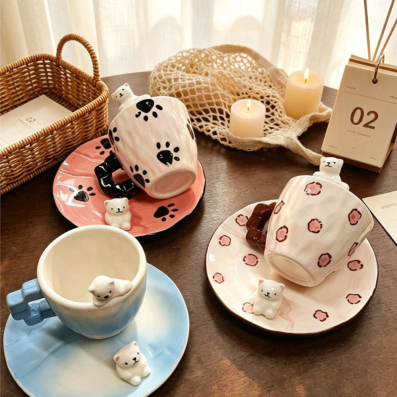 Adorable Exquisite Ceramic Mug with Cute Design for Women Milk Coffee Breakfast Cup High Value Present