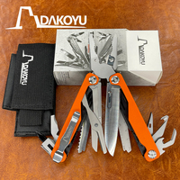 DAKOYU Orange Multi Functional Folding Pliers Outdoor Camping EDC Portable Combination Tool Pliers 440A material