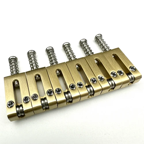 Imagen 2 del producto 【Hecho en Japón】 Sillín de latón de 10,5 MM con rodillo de acero inoxidable Sillines de puente trémolo para guitarra estilo ST TL