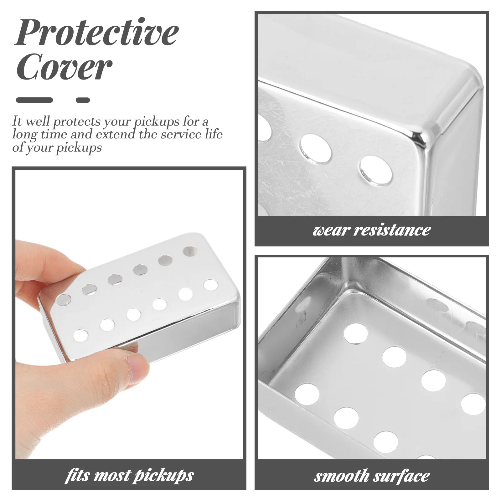 

2 Pcs Electric Guitar Copper Cover 50mm 52mm Silver Protective Dust Covers Pickup Accessories Instrument Parts