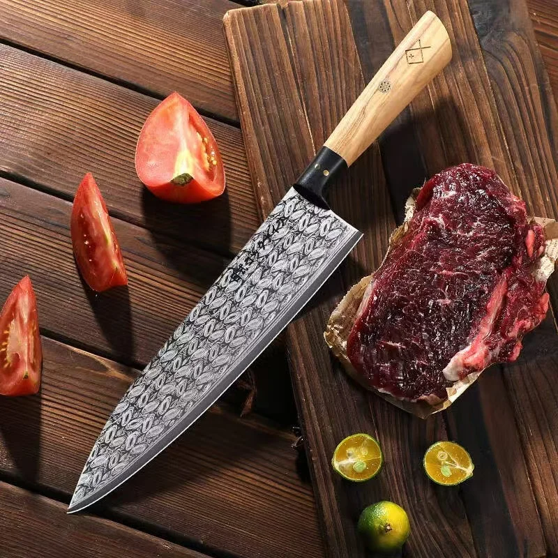 

Professional Chef Knife 8-inch Japanese Stainless Steel Kitchen Knife Sharp for Cutting Meat Salmon Sashimi facas sushi