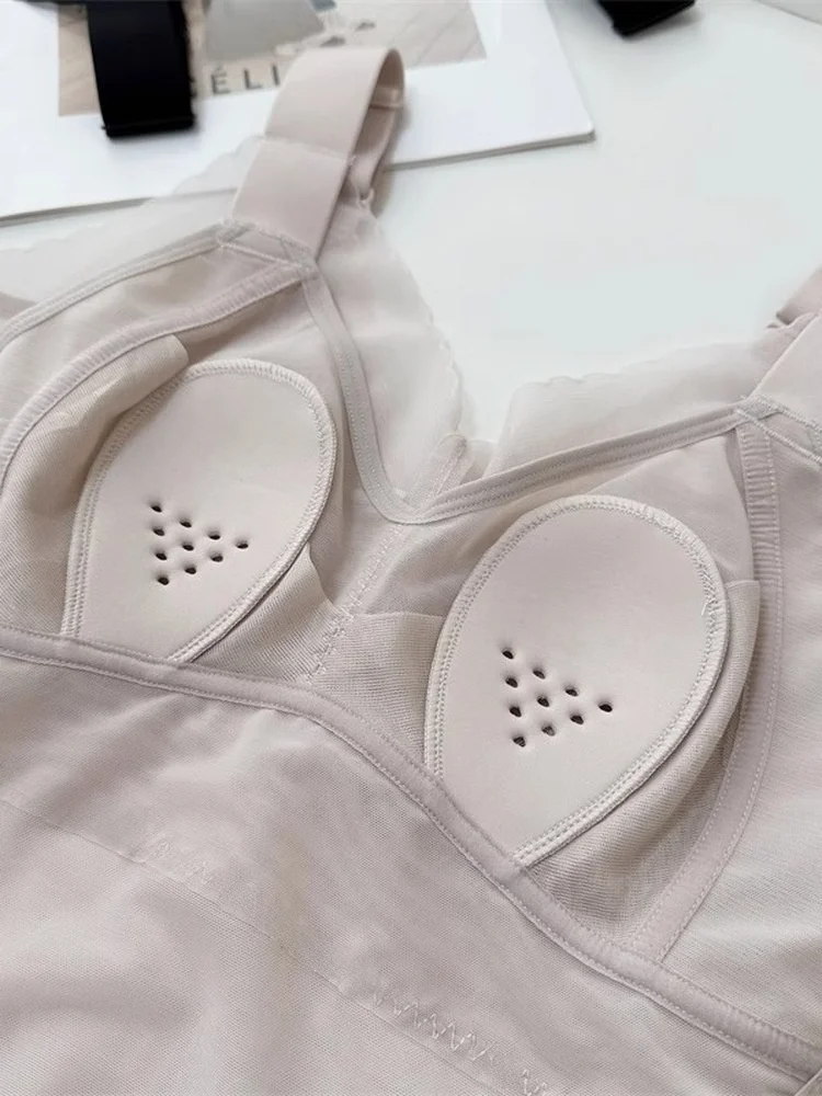 Ultradunne zomer tanktop set voor dames, strapless bodysuit, afslankend ondergoed, casual, polyester stof