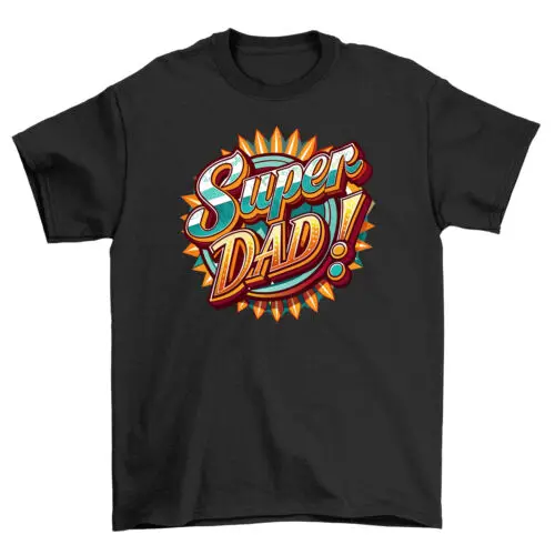 Super Dad Superhero Disc Graphic Tee - Fun Gift for Father's Day! Funny t-shirt,