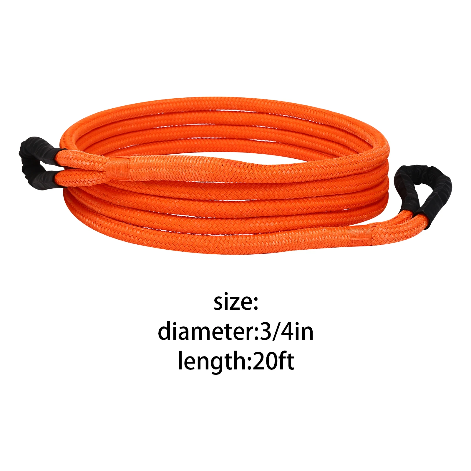 

Orange Towing Ropes with Soft Shackles, Elasticity Recovery Rope, Road Recovery Kit for Towing Boats, ATVs, UTVs, Tractors, SUVs