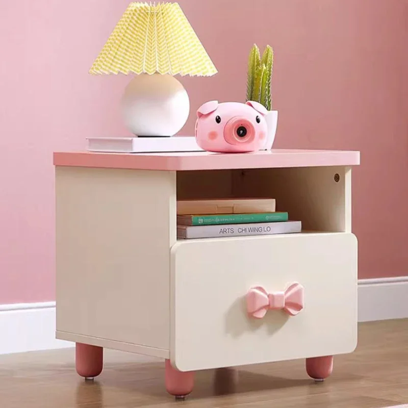 Minimalist Drawers Night Table Small Knobs Kids Trendy White Bedroom Nightstands Space Saving Comodini Kids Bedroom Furniture