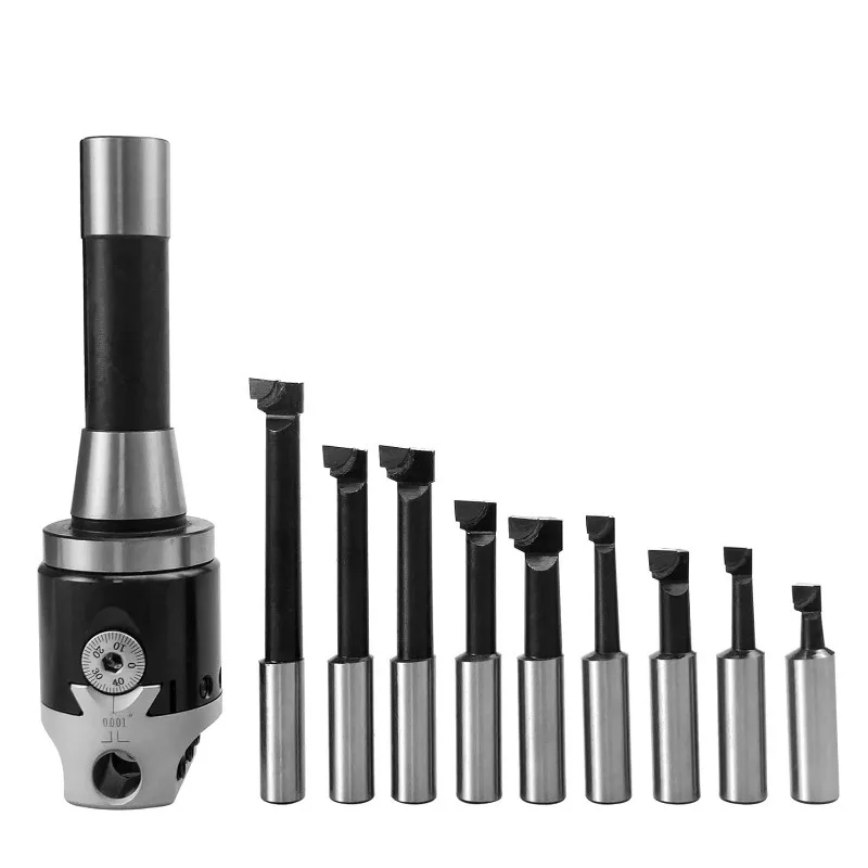 For 9 Pieces 2-inch Boring Head R8 Shank 1/2-inch Carbide Boring and Milling Set