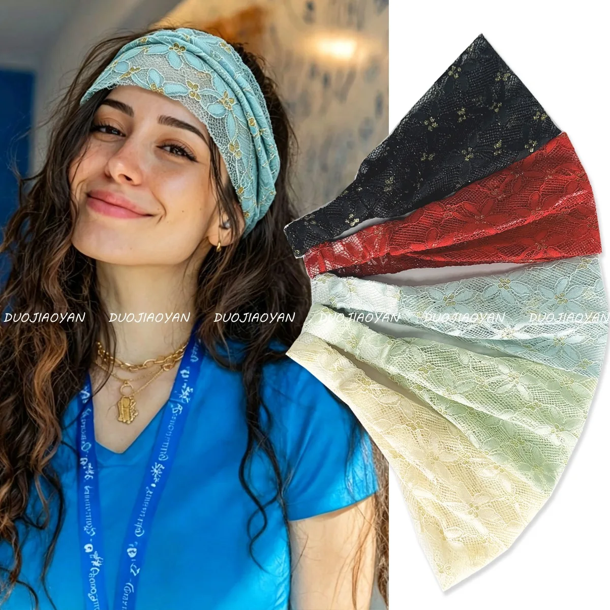 

Summer Lace Elastic Hairbands Headband Headscarf Women Girls Hair Head Scarf Hoop Bands Accessories Headdress Headwear Ornament