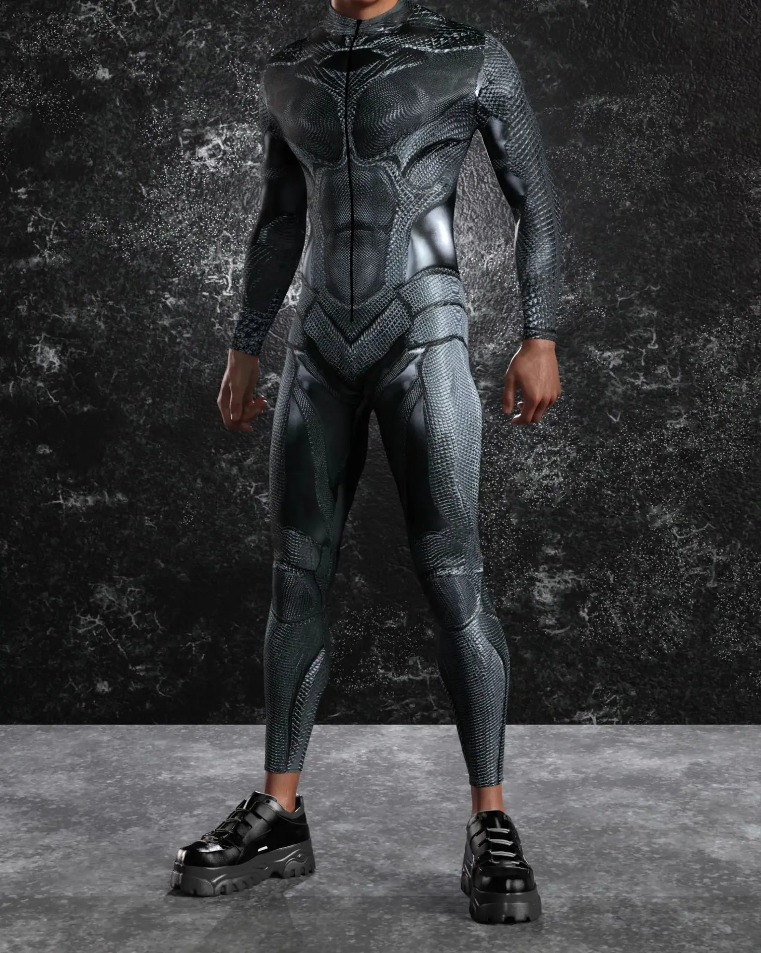 Cooler Rüstungs-Cosplay-Bodysuit Cosplay-Jumpsuit Steampunk-Punk-Kostüm Halloween-Party-Show-Auftritt Herren Zentai-Anzug 2026 – Detail 25