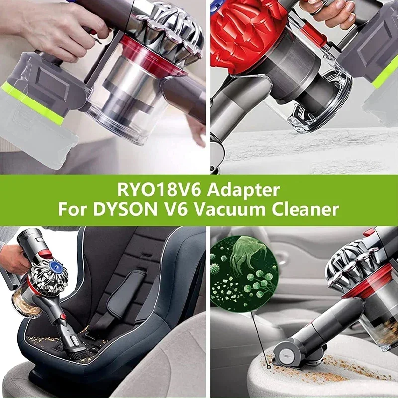 محول بطارية لمكنسة كهربائية من سلسلة Dyson ، Ryobi ، 18 فولت ، استبدال Dyson ، Dyson V6 ، V7 ، V8 ، المحول