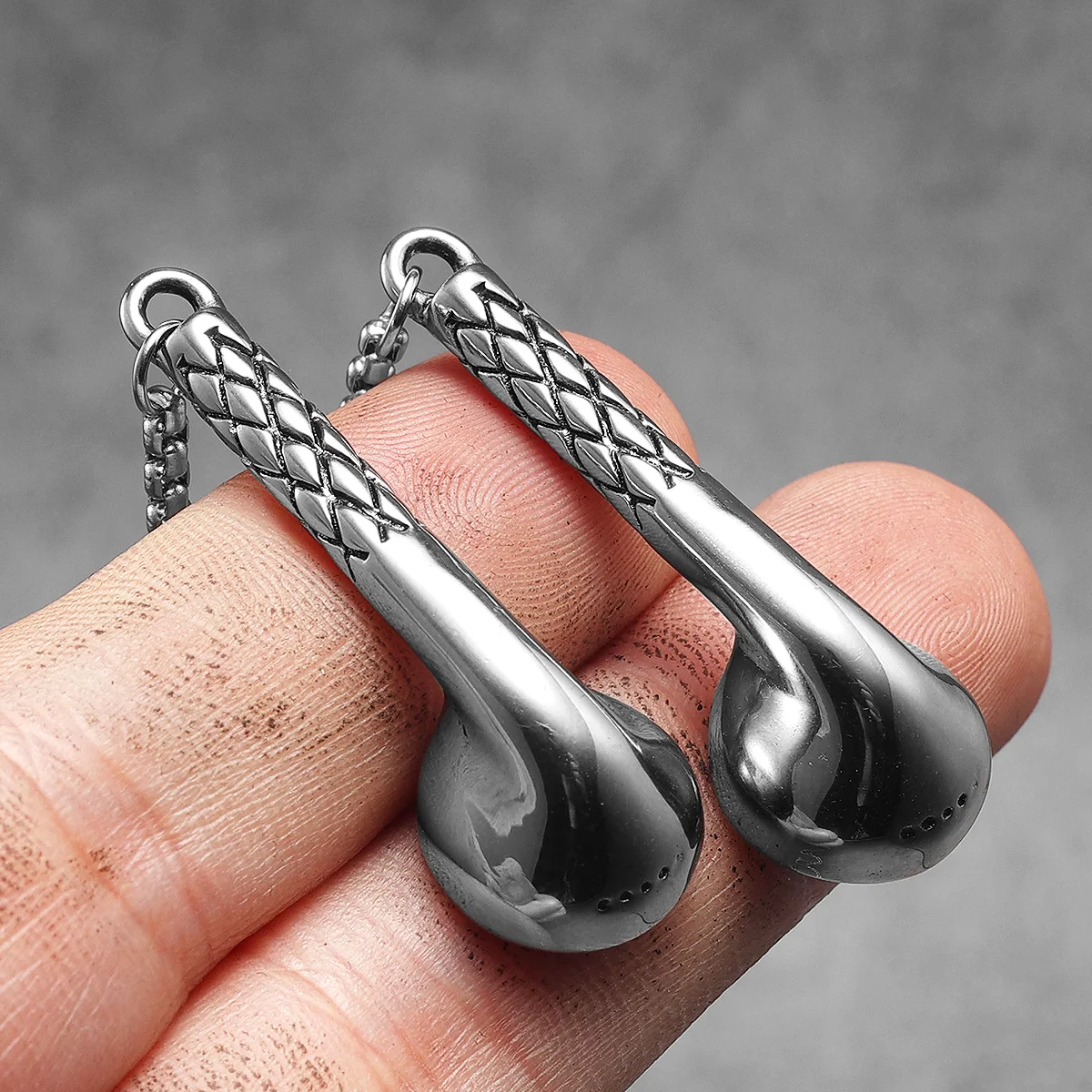 Wired Earphones Men Necklace With Pendant Stainless Steel Jewelry for Male Women Punk HipHop Fashion Accessories Gifts Wholesale