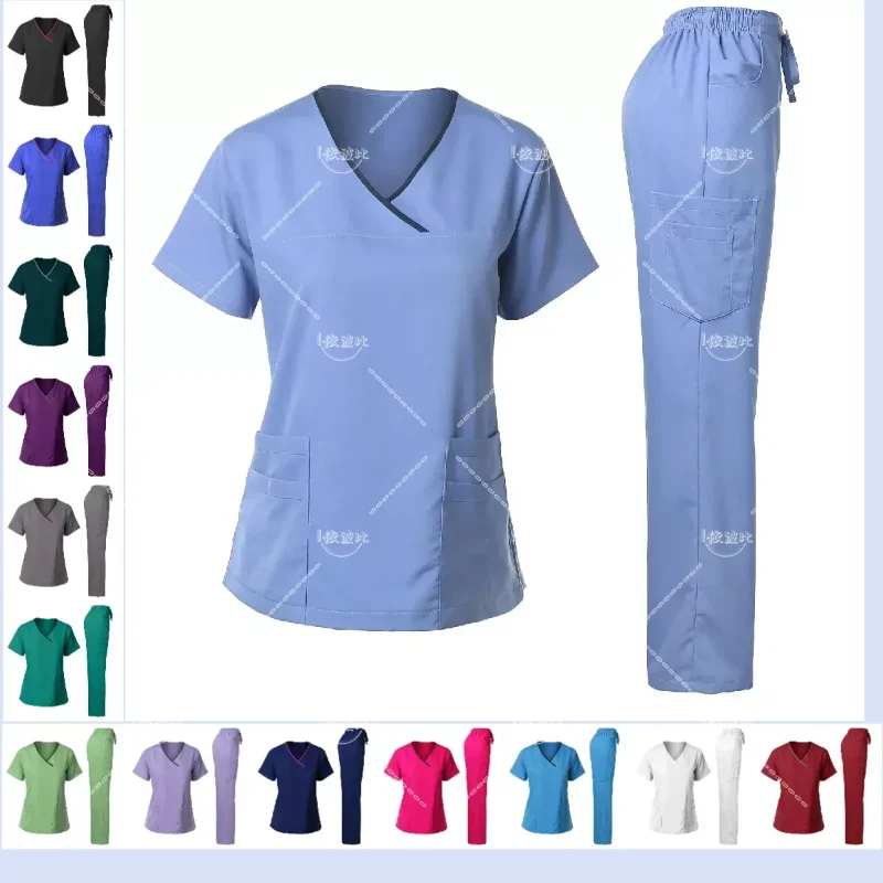 Short Sleeved Hospital Doctor Uniforms Spa Uniforms Dental Clinic Medical Scrubs Suits Pet Grooming Veterinary Nurse Accessories