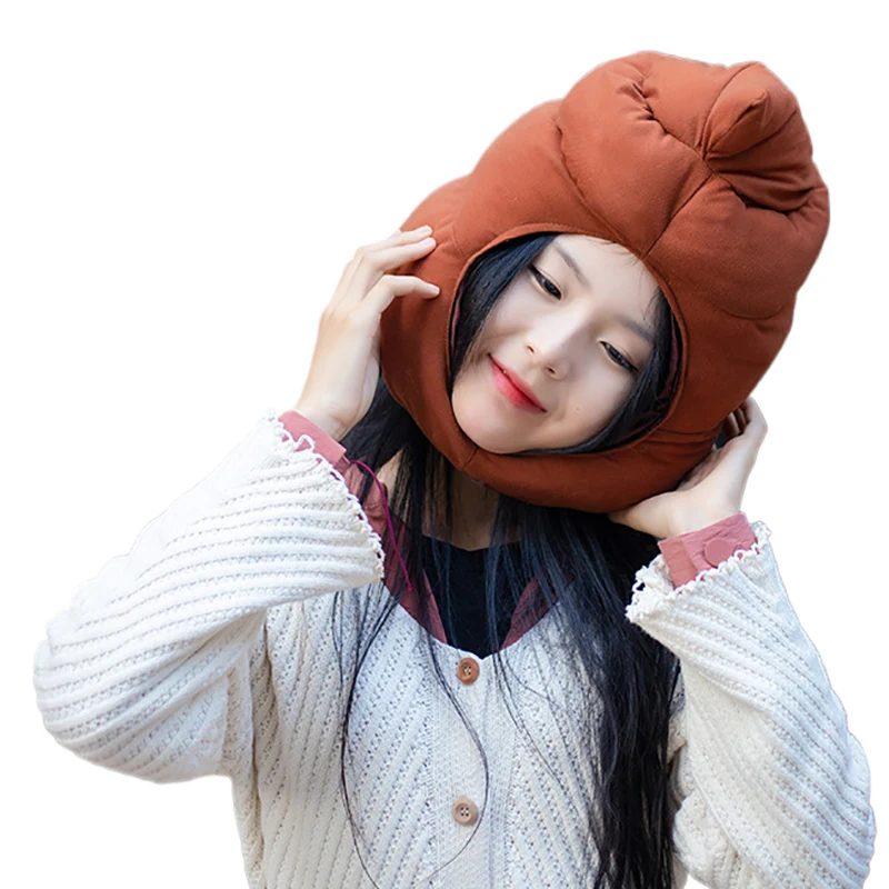 

Poop Head Cover Cute Quirky Poop Hat Winter Warm Sand Sculpture Photo Funny Cartoon Oddball Poop Cap Funny Hat