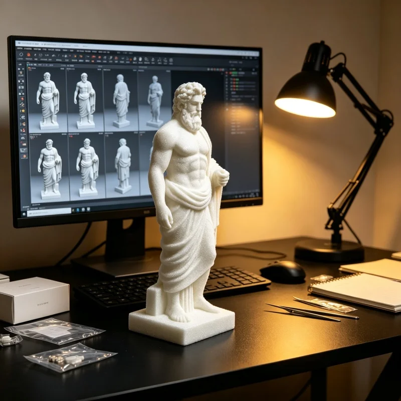 3D Printed Greek Muscular Male Statue Ins Minimalist Sculpture Desktop Ornament Creative Home Art Decor Holiday Gift
