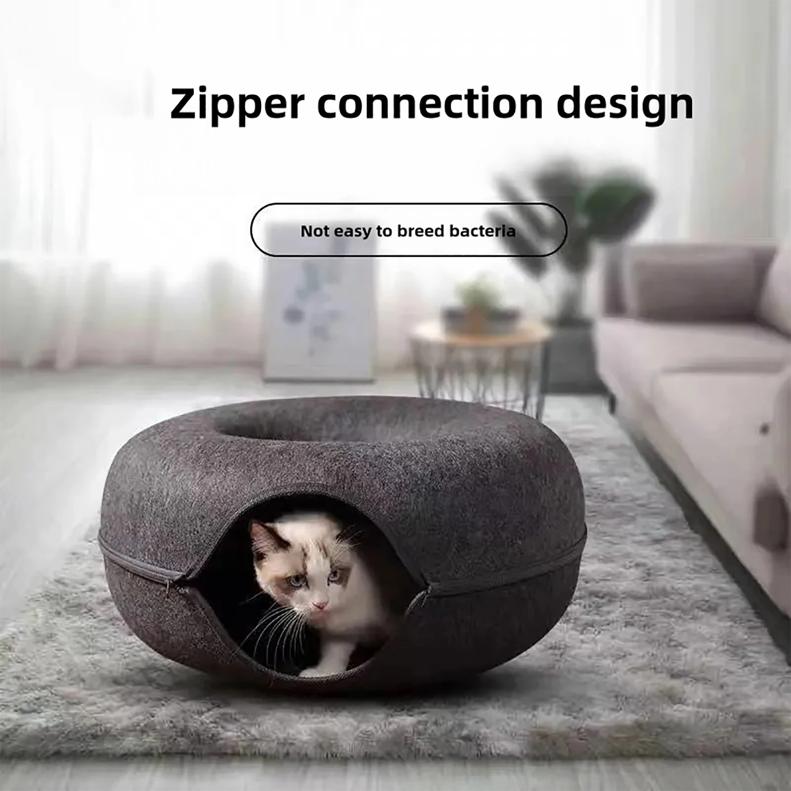 Donut Cat Bed Pet Cat Tunnel Interactive Game Toy Cat Bed Dual-use Indoor Toy Kitten Sports Equipment Cat Training Toy Cat House