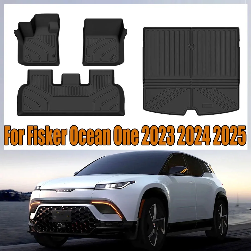 

Floor Mats Fit for Fisker Ocean One 2023 2024 2025 2 Rows Full and Cargo Liner TPE All Weather Protection Car Floor Liners