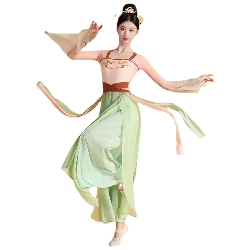 Trajes nacionais de dança clássica elegante yangko dança wear feminino moderno traje de dança hanfu roupas yangko prática wear
