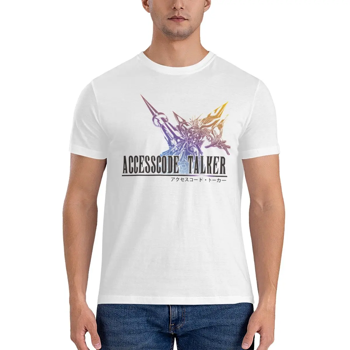 Men T-Shirts Accesscode Talker In Final Fantasy Style Novelty 100% Cotton Tee Shirt Short Sleeve Yu Gi Oh Round Neck Gift