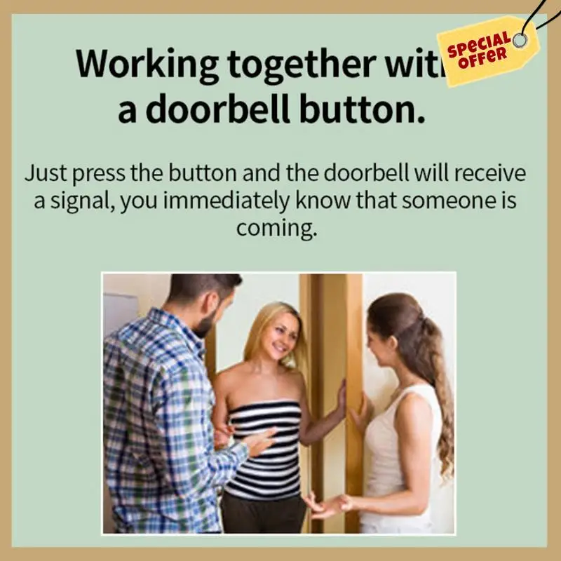 ذكي جرس الباب اللاسلكي المنزل ترحيب الجرس مقاوم للماء جرس الباب الذكي الرنين مقاوم للماء زر الطوارئ الولايات المتحدة التوصيل دائم
