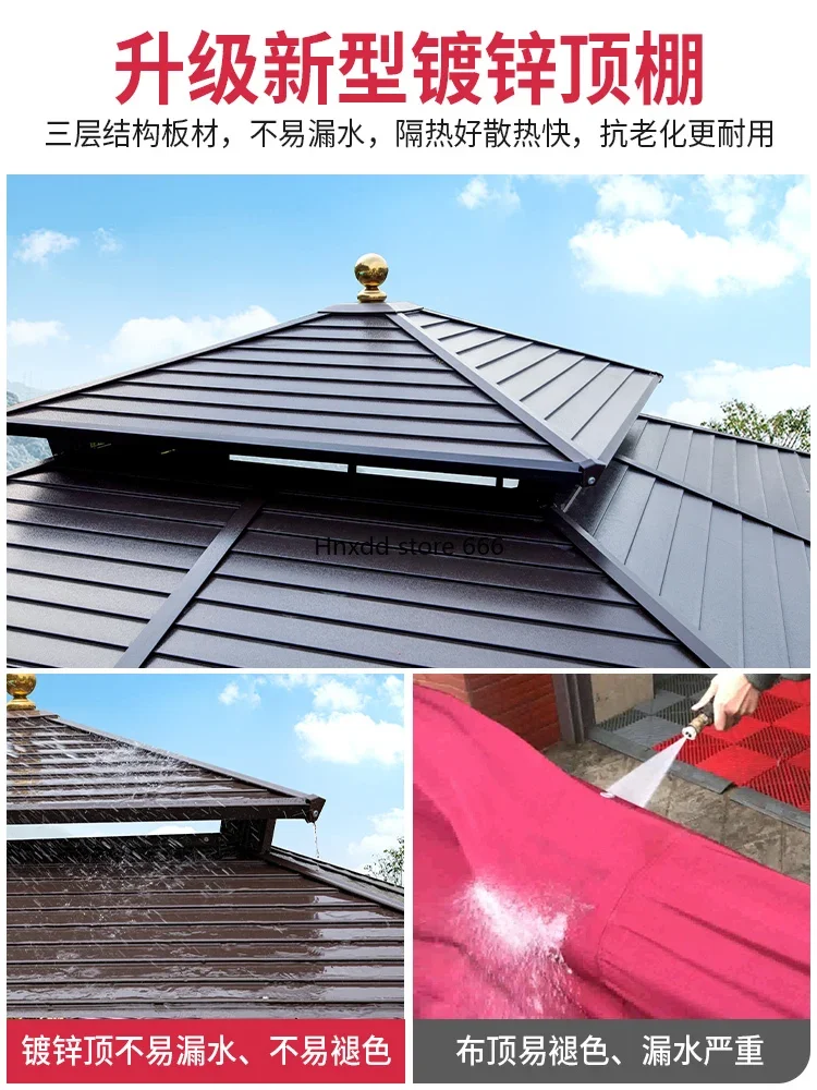 Gazebo courtyard chalet new Chinese galvanized roof awning