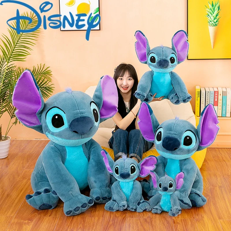 Disney stitch 30cm -80cm tamanho gigante lilo & ponto pelúcia boneca dos desenhos animados animal casal dormir travesseiro brinquedo softmaterial