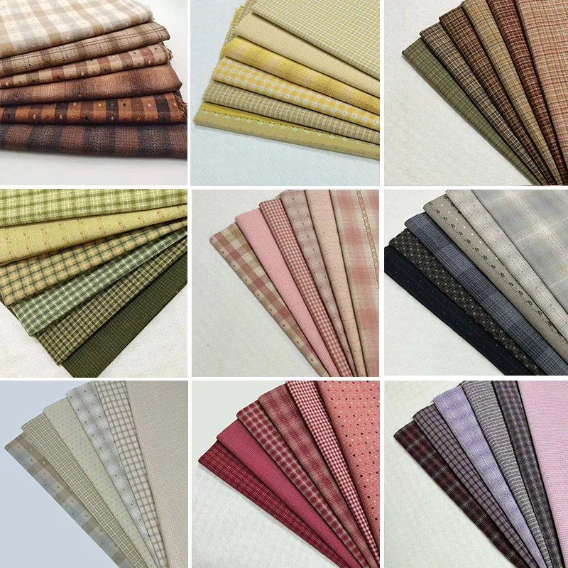 Tissu En Coton Teint En Fil Japonais, 6 uds., 22x22cm, Patchwork, Bolsa A Main,Poupée,Matelassage,Matériel Artesanal,Tissu À Coudre