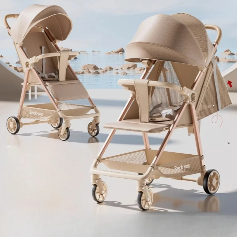 

Ультралегкая складная коляска-трость для путешествий с регулируемой спинкой, для сидения и лежания, детская прогулочная коляска