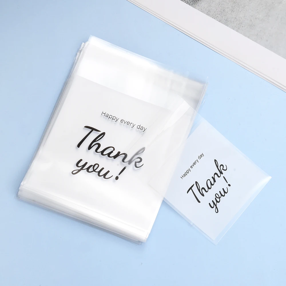 100 Stück "Danke" Bedruckte Mini-Druckverschlussbeutel Klare Plastikbeutel für Schmuck, Perlen, Süßigkeiten und Bastelmaterial (Verschiedene Größen) – Detail 3
