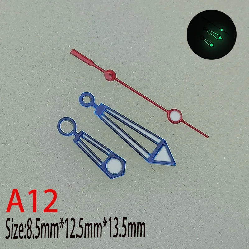 Accessori per puntatore per orologio NH35 NH36 pointer c3 verde luminoso per accessori per orologi con movimento meccanico NH35/NH36