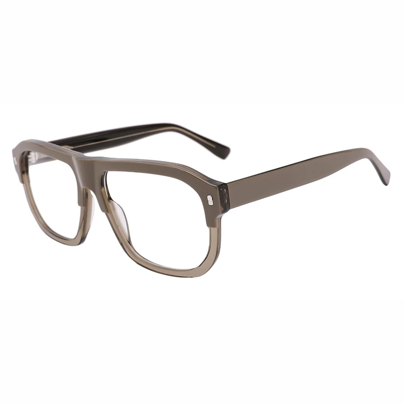 Unisex Cool Kid Acetate Flat Rectangle Eyeglasses Dotted Nose Bridge Thick Frame Optical Prescription Lens WD1542P