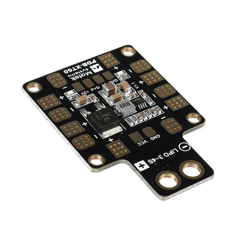 Matek PDB XT60 Distribution Board With XT60 Dual BEC 5V/2A 12V/0.5A Linear Compatible with X/H Frame For FPV Quadcopter Drones