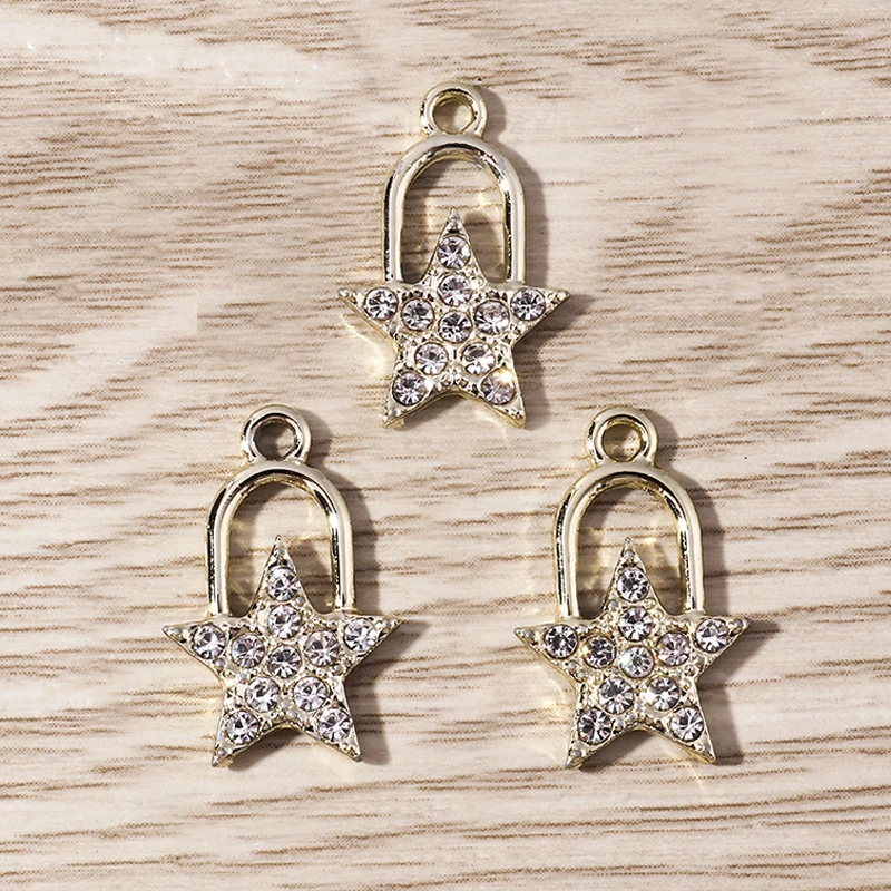 Tusember 10 Stück exquisite Kristall-Anhänger mit fünfzackigen Sternen für Armbänder, Halsketten, Ohrringe, Schmuckherstellung, Zubehör – Detail 6