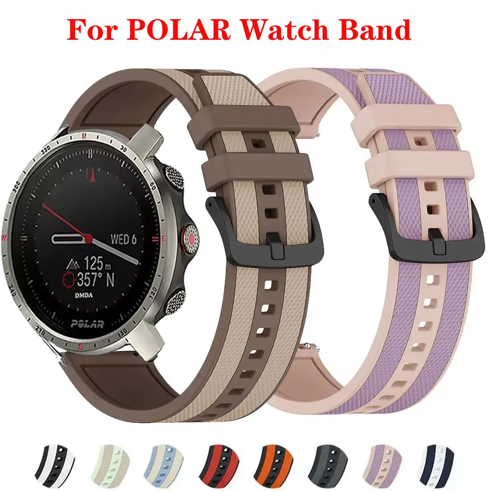Silikonarmband für Polar Pacer Pro/Ignite 3 2/Unite 20mm Band Vantage M3 M2 M/V3/Grit X X2 Pro Titan 22mm Smartwatch-Armband